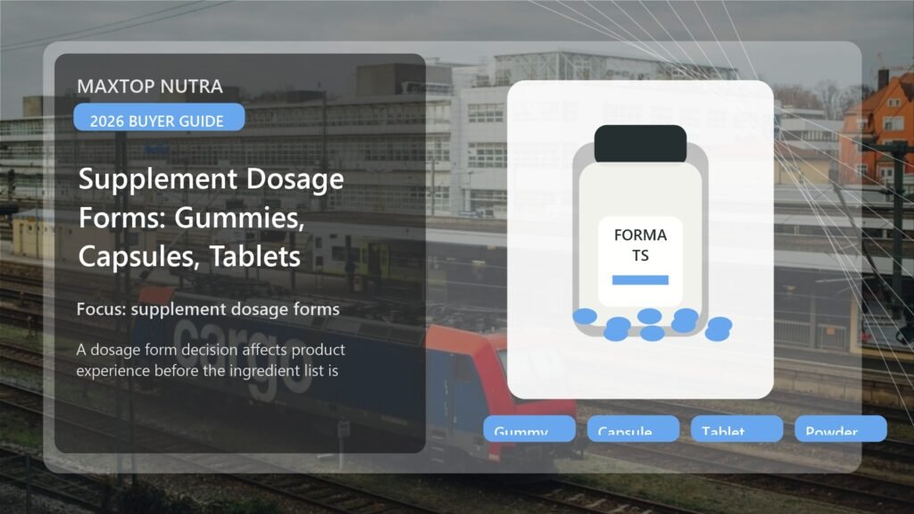 Supplement Dosage Forms: Gummies, Capsules, Tablets cover image for supplement dosage forms